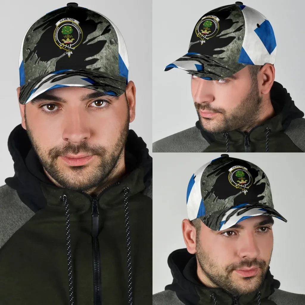 Clan Hamilton Modern Tartan Crest Classic Cap JF95 Hamilton Modern Tartan Tartan Cap   