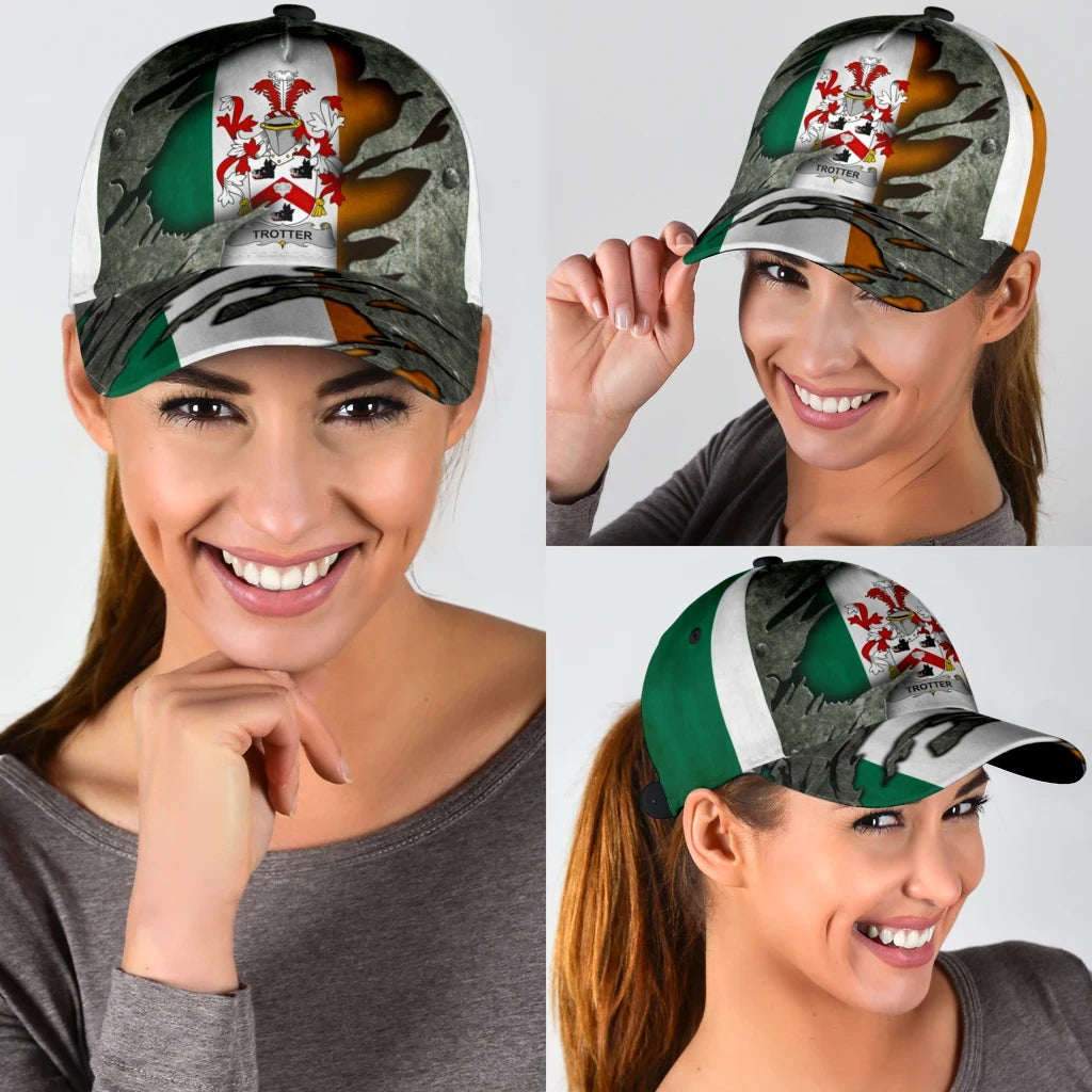 Clan Trotter Coat Of Arms - Irish Family Crest Classic Cap SD91 Trotter Coat Of Arms Irish Cap   