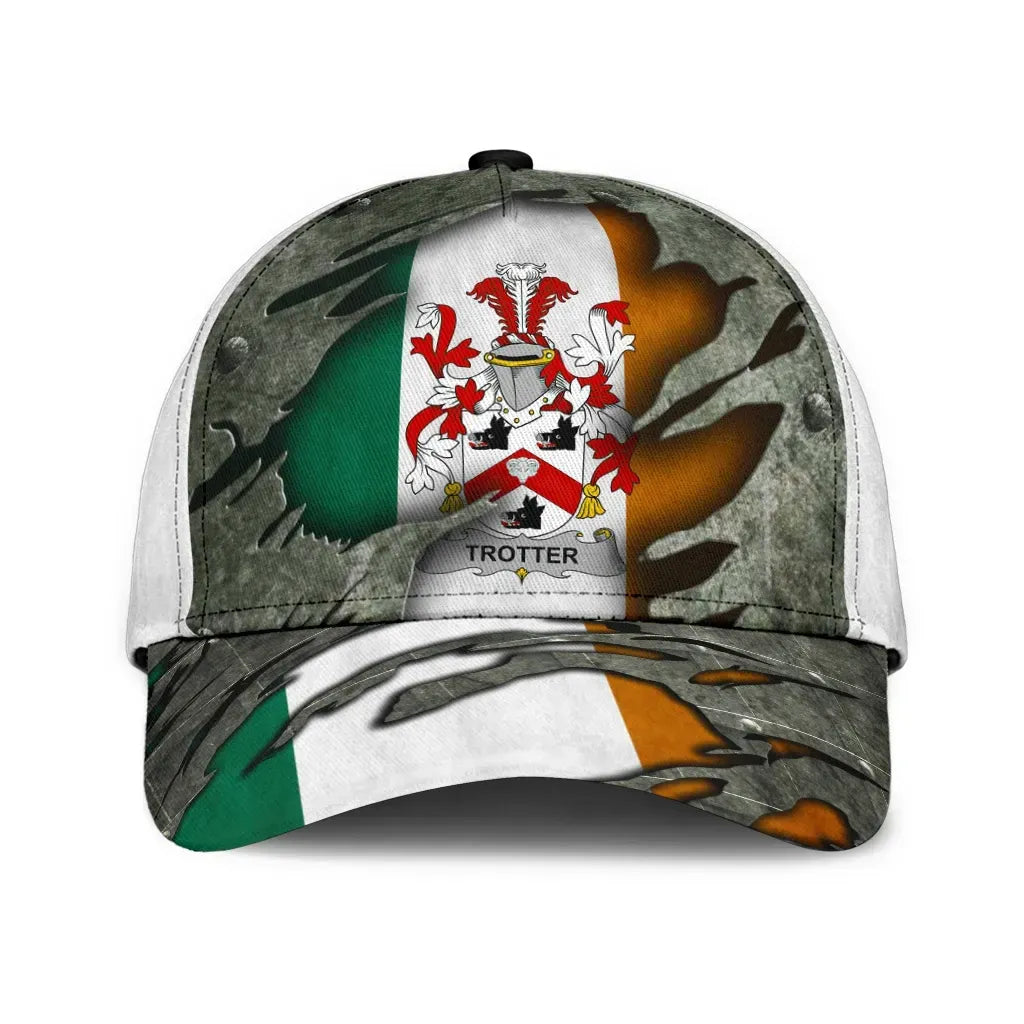 Clan Trotter Coat Of Arms - Irish Family Crest Classic Cap SD91 Trotter Coat Of Arms Irish Cap   