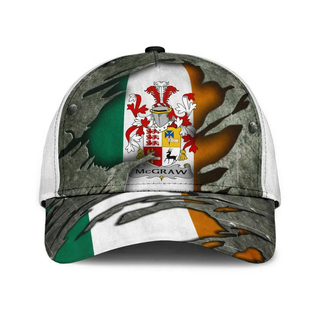 Clan Mcgraw Coat Of Arms - Irish Family Crest Classic Cap VS20 Mcgraw Coat Of Arms Irish Cap   