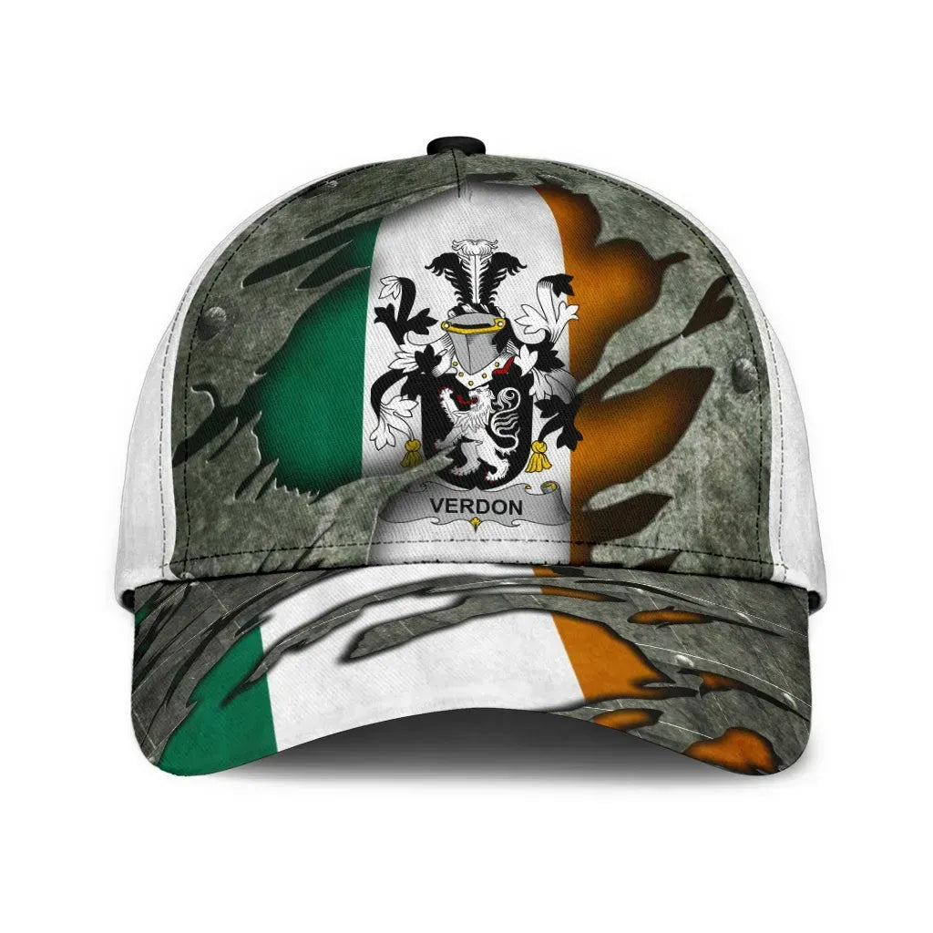 Clan Verdon Coat Of Arms - Irish Family Crest Classic Cap QK64 Verdon Coat Of Arms Irish Cap   