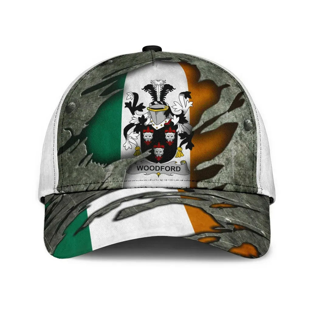 Clan Woodford Coat Of Arms - Irish Family Crest Classic Cap PR84 Woodford Coat Of Arms Irish Cap   