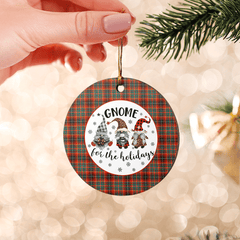 Clan Innes Ancient Tartan Tartan Crest Gnome Round Ceramic Ornament SS77 Innes Ancient Tartan Tartan Christmas   