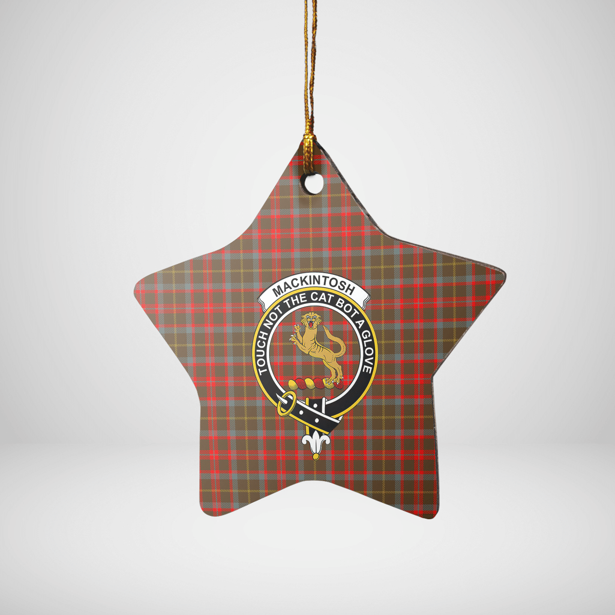 Clan MacKintosh Hunting Weathered Tartan Crest Star Ceramic Ornament GK45 MacKintosh Hunting Weathered Tartan Tartan Christmas   