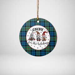 Clan Colquhoun Ancient Tartan Tartan Crest Gnome Round Ceramic Ornament NX39 Colquhoun Ancient Tartan Tartan Christmas   