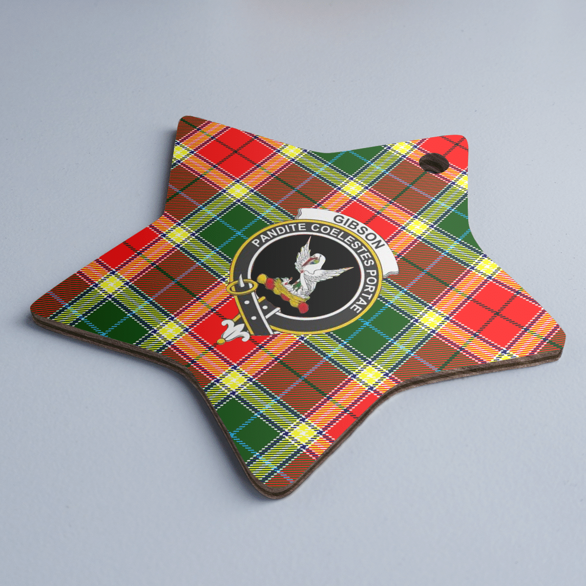 Clan Gibbs Tartan Crest Star Ceramic Ornament PH81 Gibbs Tartan Tartan Christmas   