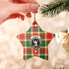 Clan Gibbs Tartan Crest Star Ceramic Ornament PH81 Gibbs Tartan Tartan Christmas   