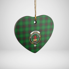 Clan Lundin Tartan Crest Heart Ceramic Ornament DL69 Lundin Tartan Tartan Christmas   