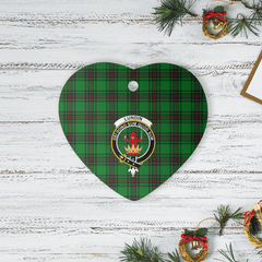 Clan Lundin Tartan Crest Heart Ceramic Ornament DL69 Lundin Tartan Tartan Christmas   