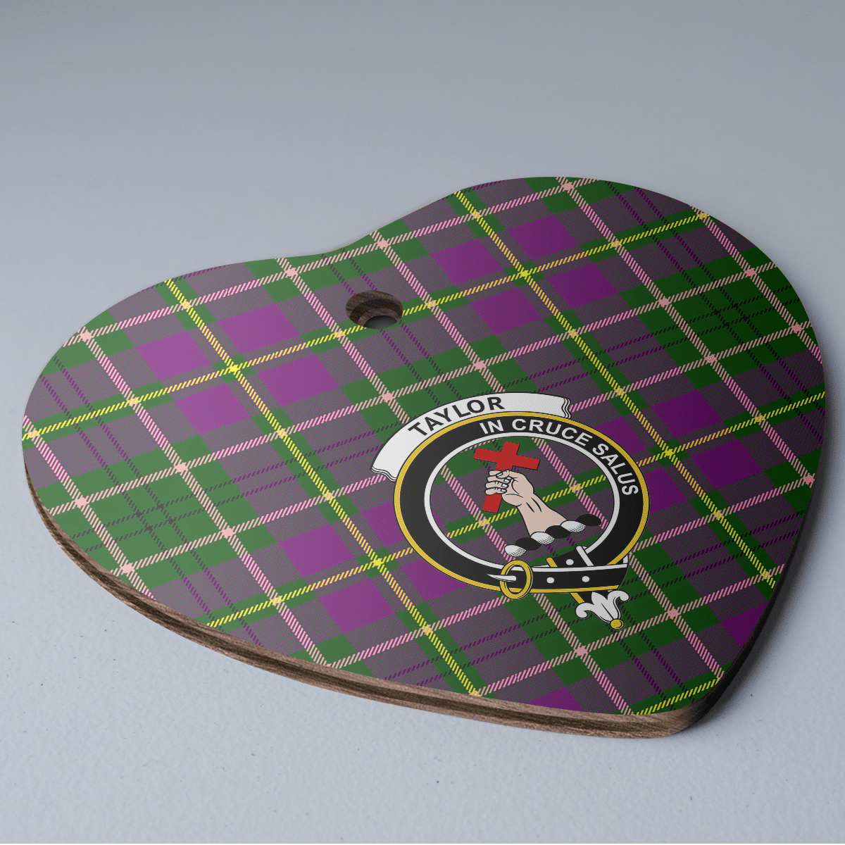 Clan Taylor Tartan Crest Heart Ceramic Ornament DI24 Taylor Tartan Tartan Christmas   