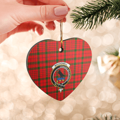 Clan MacDonnell of Keppoch Modern Tartan Crest Heart Ceramic Ornament WA25 MacDonnell of Keppoch Modern Tartan Tartan Christmas   