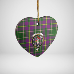 Clan Taylor Tartan Crest Heart Ceramic Ornament DI24 Taylor Tartan Tartan Christmas   