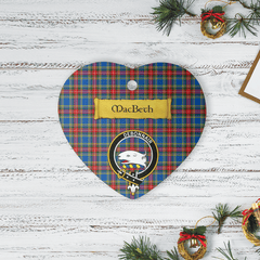 Clan MacBeth Modern Tartan Crest Heart Ceramic Ornament PA60 MacBeth Modern Tartan Tartan Christmas   