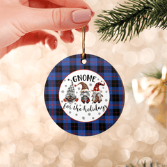 Clan Maule Tartan Tartan Crest Gnome Round Ceramic Ornament JA66 Maule Tartan Tartan Christmas   