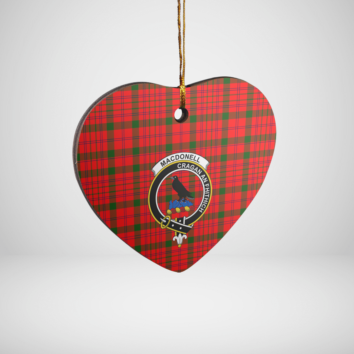 Clan MacDonnell of Keppoch Modern Tartan Crest Heart Ceramic Ornament WA25 MacDonnell of Keppoch Modern Tartan Tartan Christmas   