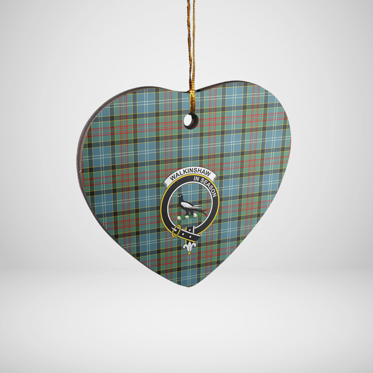 Clan Walkinshaw Tartan Crest Heart Ceramic Ornament MS23 Walkinshaw Tartan Tartan Christmas   