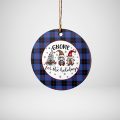 Clan Maule Tartan Tartan Crest Gnome Round Ceramic Ornament JA66 Maule Tartan Tartan Christmas   