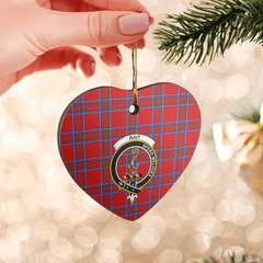 Clan Rait Inverness Tartan Crest Heart Ceramic Ornament AD93 Rait Inverness Tartan Tartan Christmas   