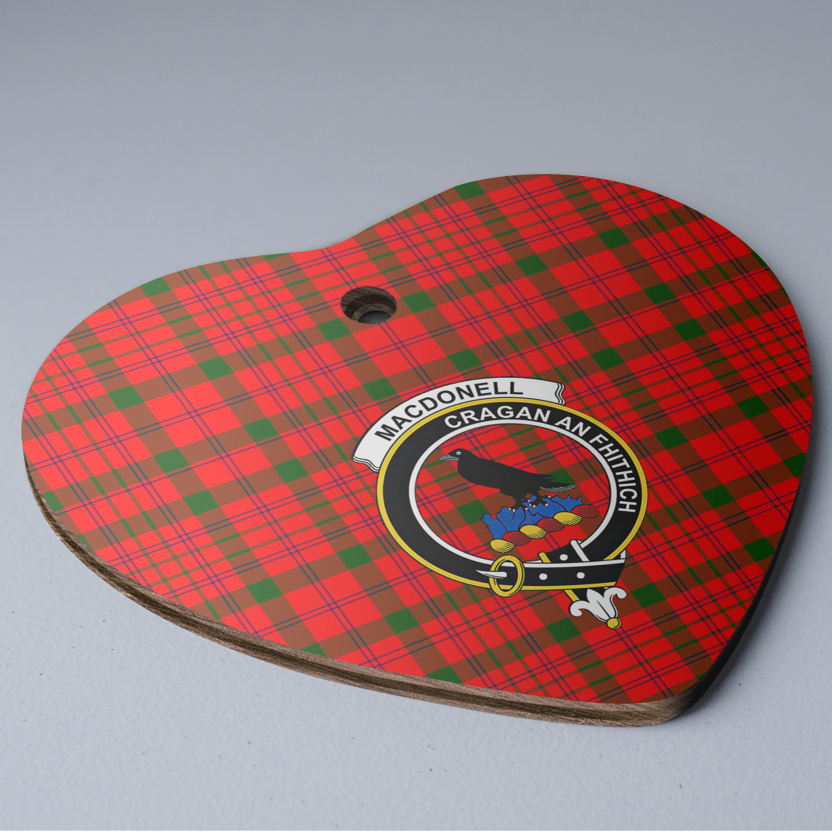 Clan MacDonnell of Keppoch Modern Tartan Crest Heart Ceramic Ornament WA25 MacDonnell of Keppoch Modern Tartan Tartan Christmas   