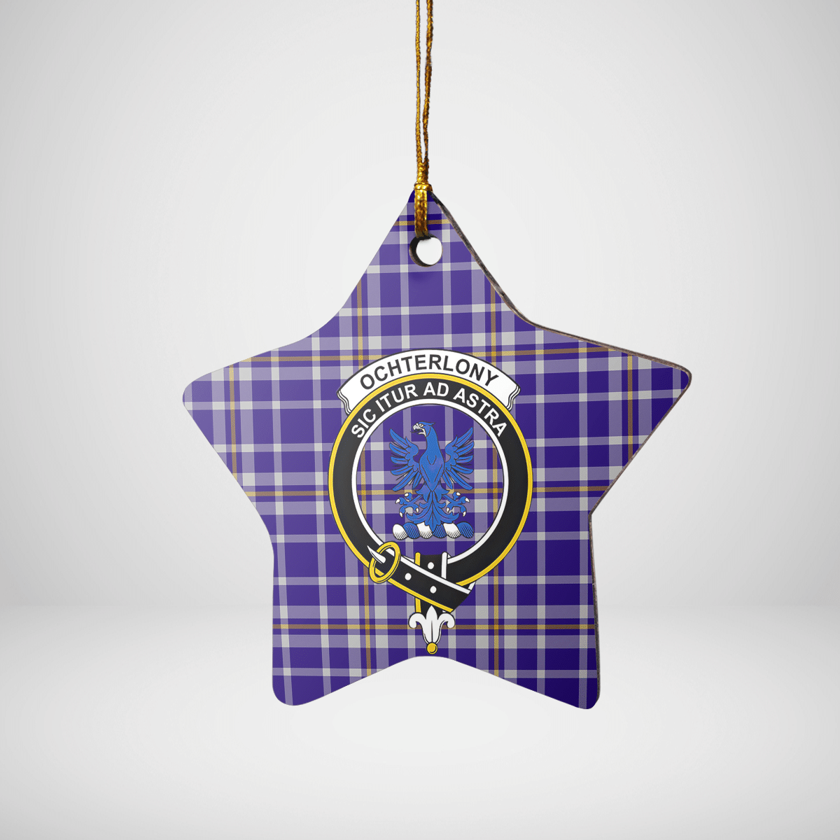 Clan Ochterlony Tartan Crest Star Ceramic Ornament RU17 Ochterlony Tartan Tartan Christmas   