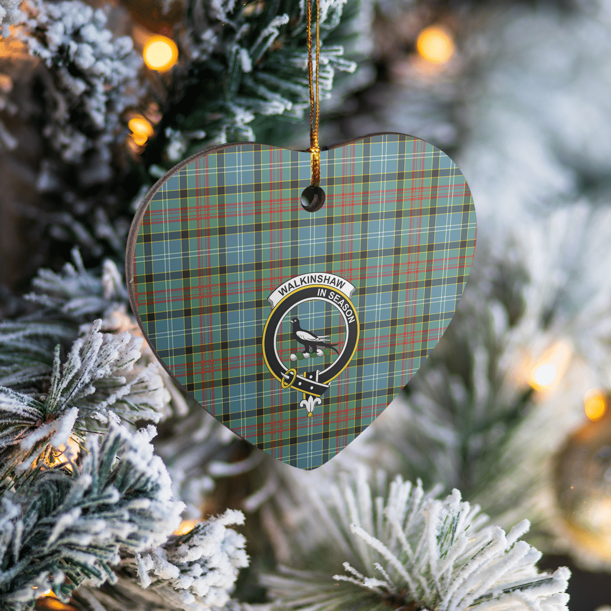 Clan Walkinshaw Tartan Crest Heart Ceramic Ornament MS23 Walkinshaw Tartan Tartan Christmas   