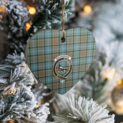 Clan Walkinshaw Tartan Crest Heart Ceramic Ornament MS23 Walkinshaw Tartan Tartan Christmas   