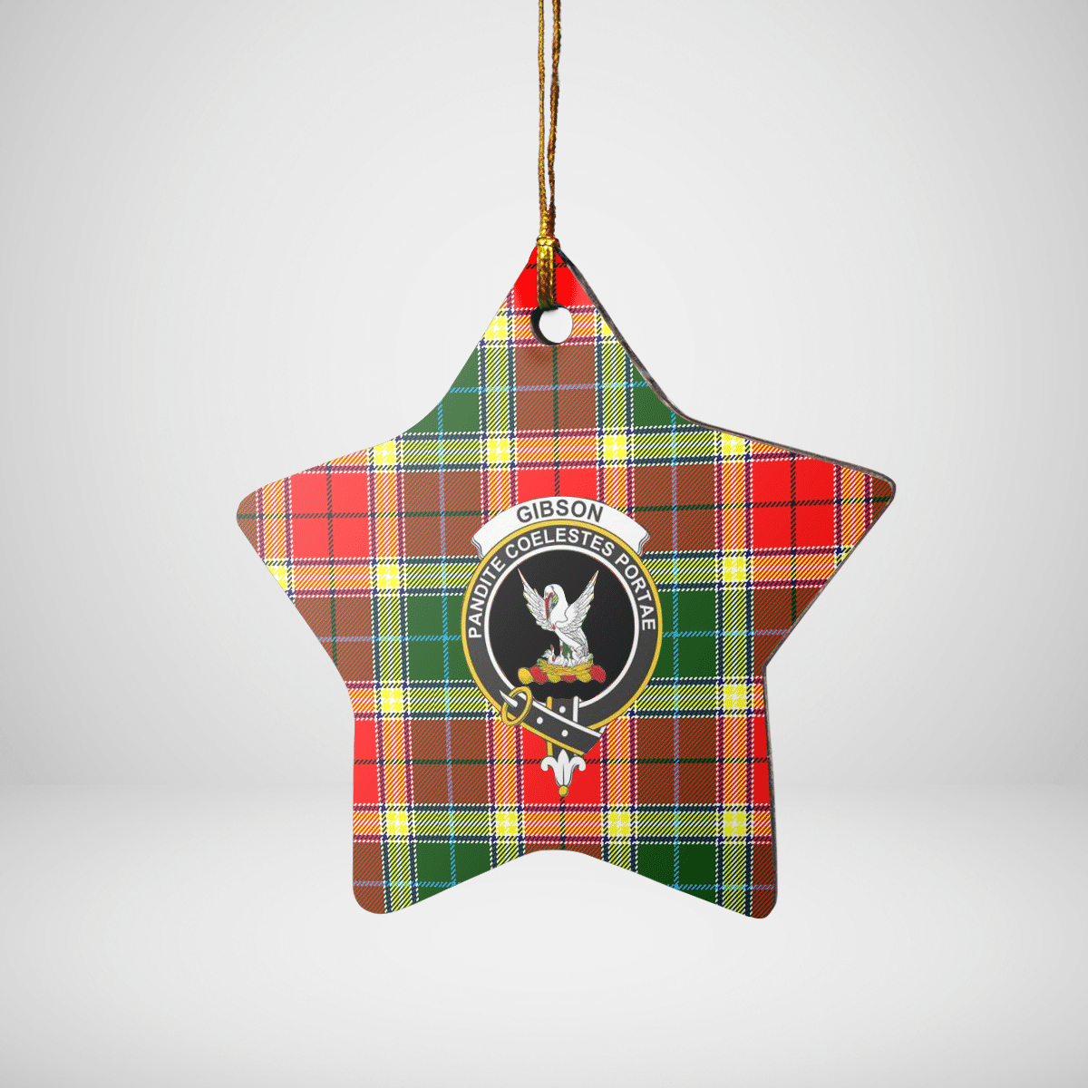 Clan Gibbs Tartan Crest Star Ceramic Ornament PH81 Gibbs Tartan Tartan Christmas   