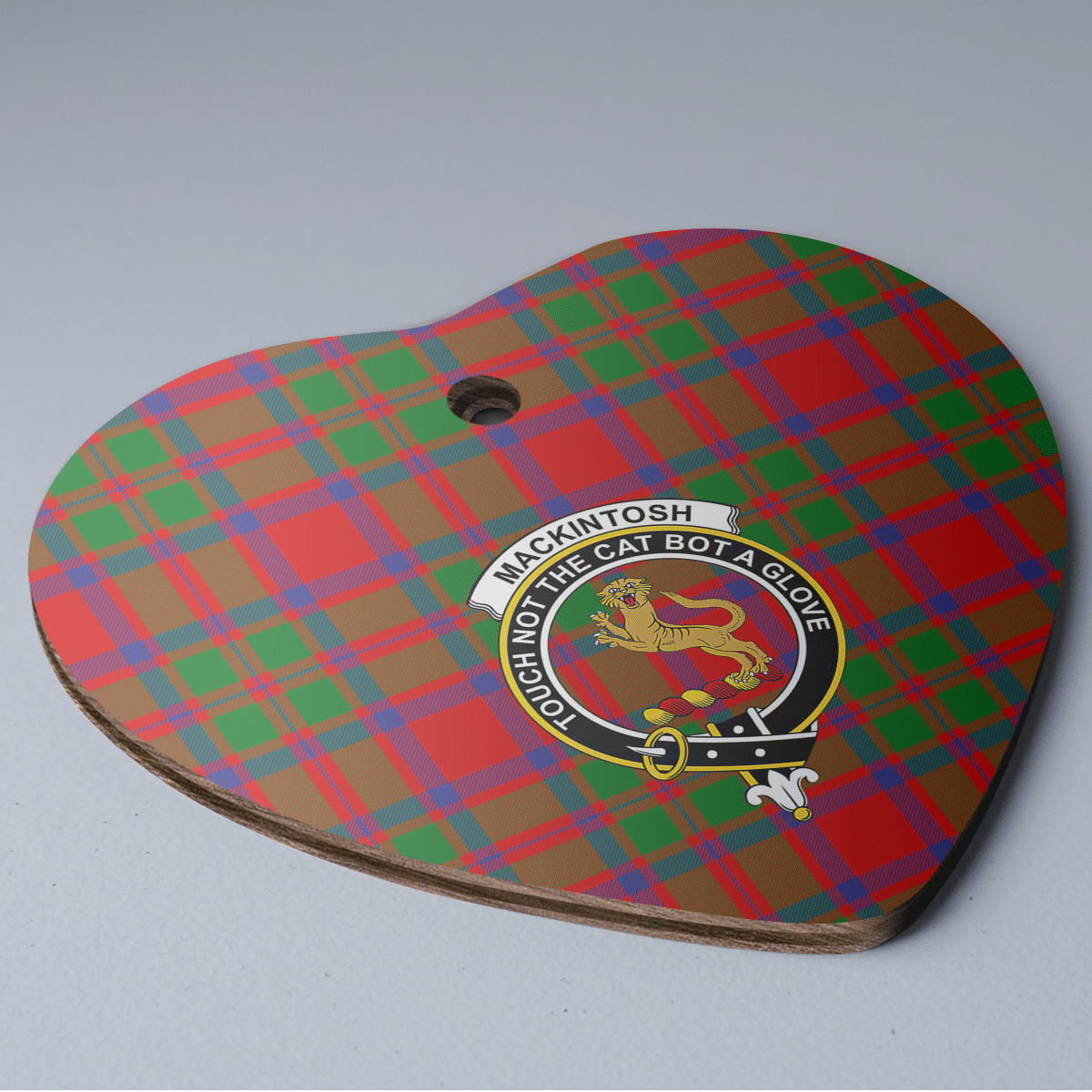 Clan MacKintosh Modern Tartan Crest Heart Ceramic Ornament UR54 MacKintosh Modern Tartan Tartan Christmas   