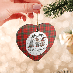 Clan Heron Tartan Tartan Crest Gnome Heart Ceramic Ornament ZG46 Heron Tartan Tartan Christmas   