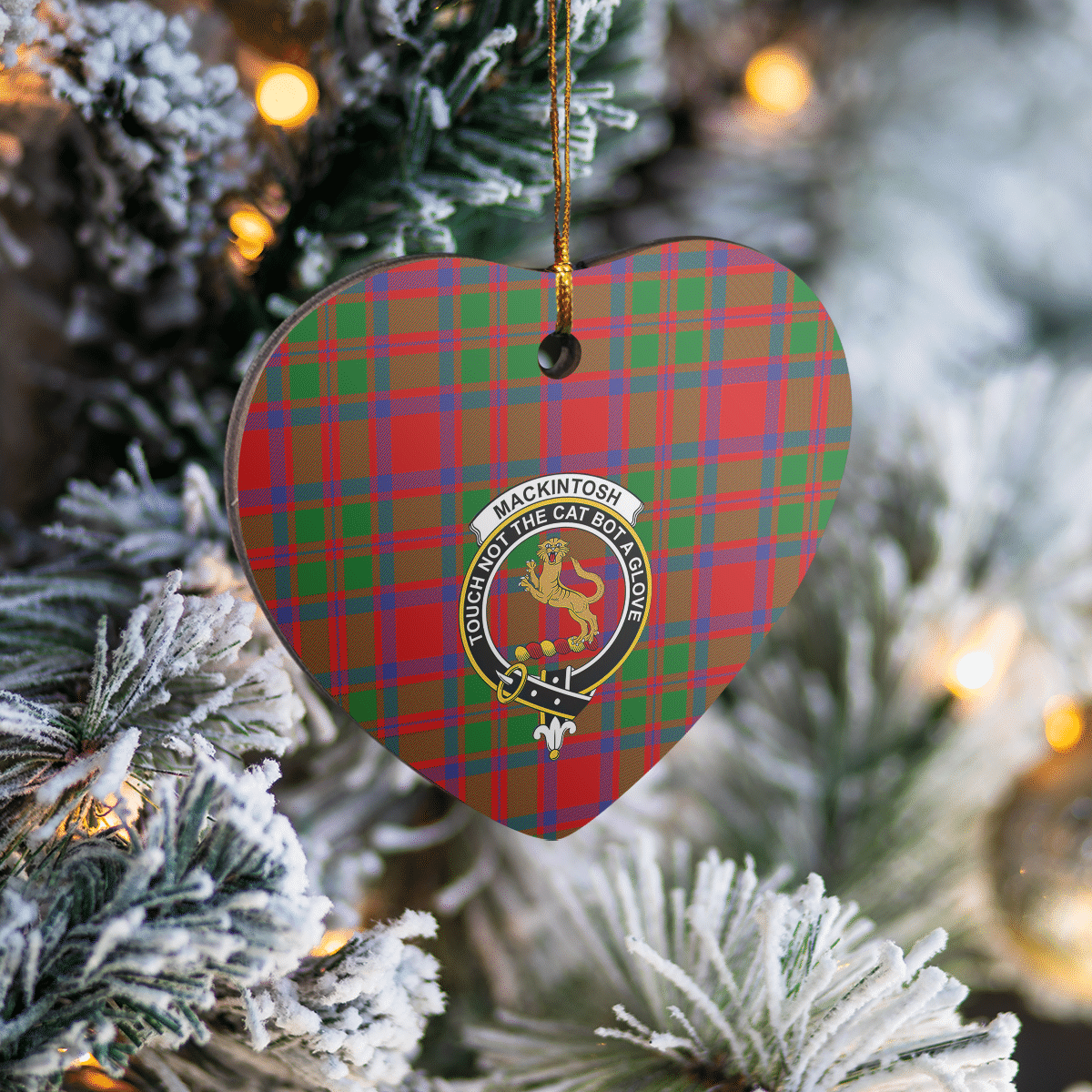 Clan MacKintosh Modern Tartan Crest Heart Ceramic Ornament UR54 MacKintosh Modern Tartan Tartan Christmas   