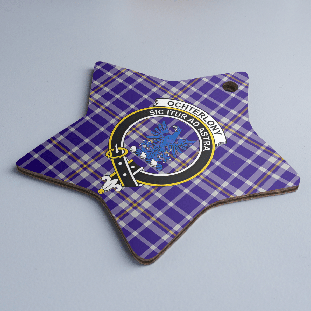 Clan Ochterlony Tartan Crest Star Ceramic Ornament RU17 Ochterlony Tartan Tartan Christmas   