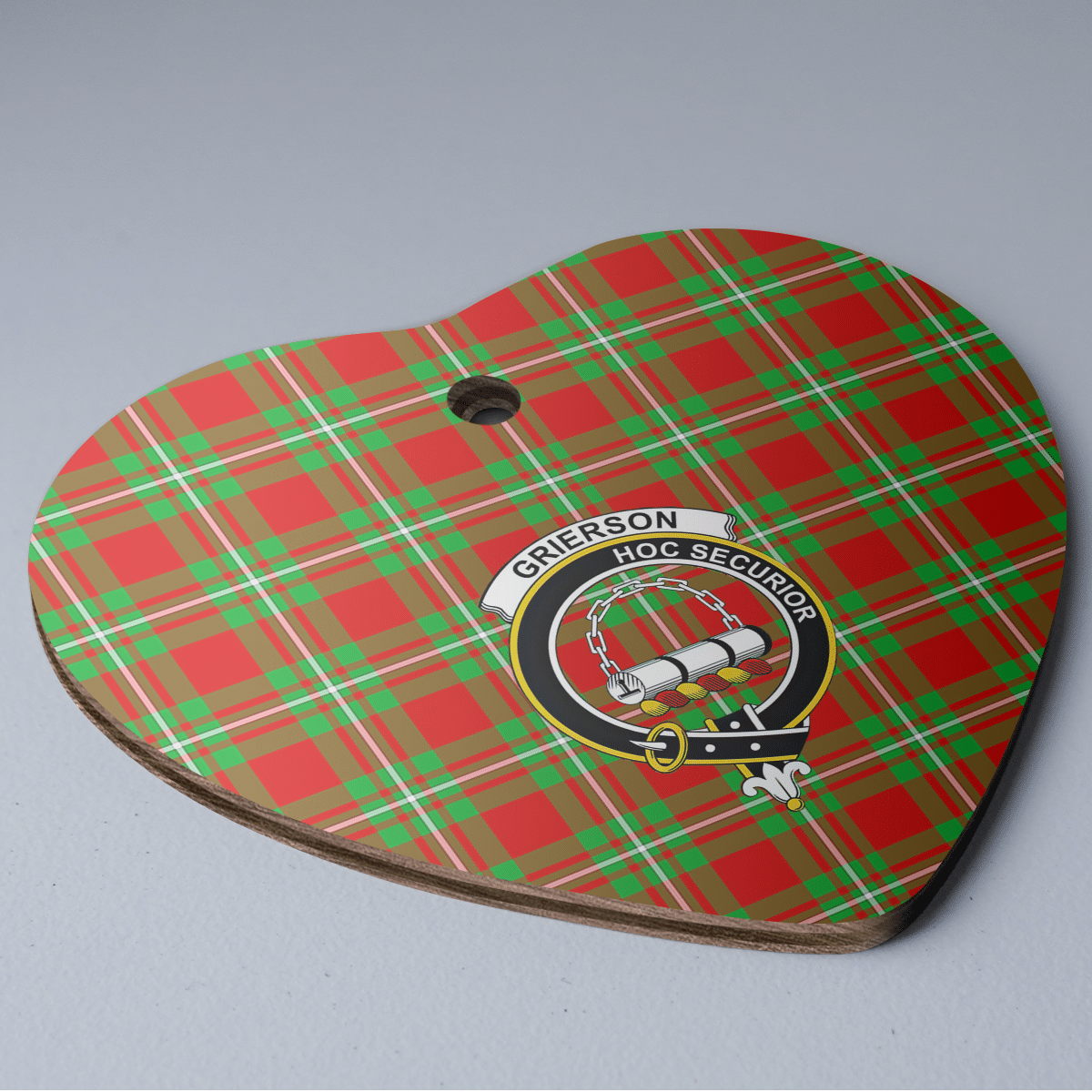 Clan Grierson Tartan Crest Heart Ceramic Ornament CQ61 Grierson Tartan Tartan Christmas   