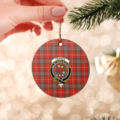 Clan Fraser Weathered Tartan Crest Round Ceramic Ornament ZV30 Fraser Weathered Tartan Tartan Christmas   