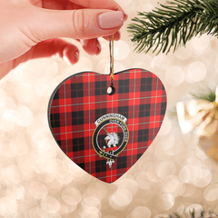 Clan Cunningham Modern Tartan Crest Heart Ceramic Ornament AR20 Cunningham Modern Tartan Tartan Christmas   