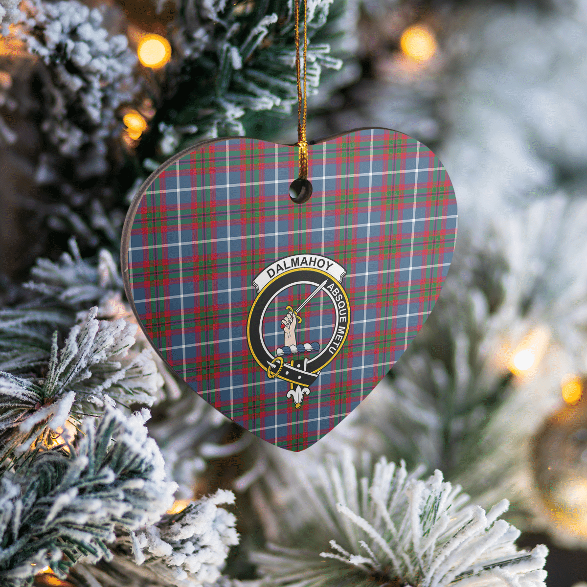 Clan Dalmahoy Tartan Crest Heart Ceramic Ornament DD72 Dalmahoy Tartan Tartan Christmas   