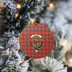 Clan Fraser Weathered Tartan Crest Round Ceramic Ornament ZV30 Fraser Weathered Tartan Tartan Christmas   