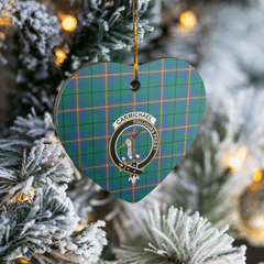 Clan Carmichael Ancient Tartan Crest Heart Ceramic Ornament CO90 Carmichael Ancient Tartan Tartan Christmas   