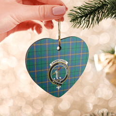 Clan Carmichael Ancient Tartan Crest Heart Ceramic Ornament CO90 Carmichael Ancient Tartan Tartan Christmas   