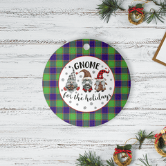 Clan Colville Tartan Tartan Crest Gnome Round Ceramic Ornament AN25 Colville Tartan Tartan Christmas   