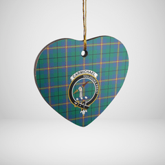 Clan Carmichael Ancient Tartan Crest Heart Ceramic Ornament CO90 Carmichael Ancient Tartan Tartan Christmas   