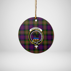 Clan MacDonnell of Glengarry Modern Tartan Crest Round Ceramic Ornament XH98 MacDonnell of Glengarry Modern Tartan Tartan Christmas   