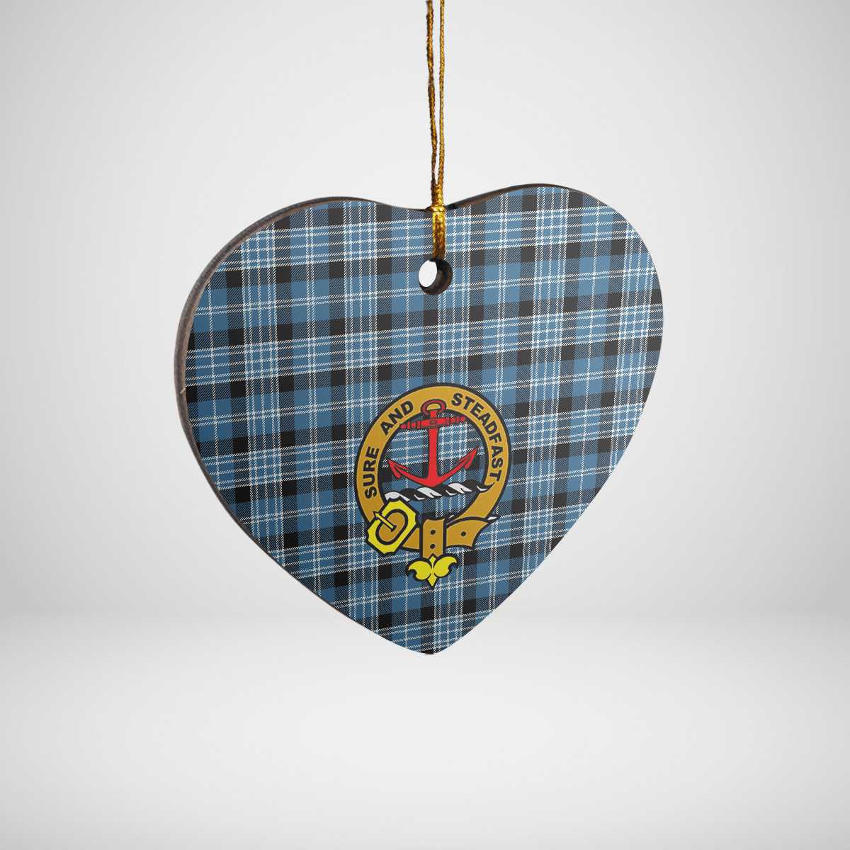 Clan Clark Ancient Tartan Crest Heart Ceramic Ornament YR29 Clark Ancient Tartan Tartan Christmas   