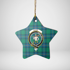 Clan Shaw Ancient Tartan Crest Star Ceramic Ornament JP24 Shaw Ancient Tartan Tartan Christmas   