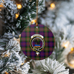 Clan MacDonnell of Glengarry Modern Tartan Crest Round Ceramic Ornament XH98 MacDonnell of Glengarry Modern Tartan Tartan Christmas   