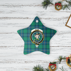 Clan Shaw Ancient Tartan Crest Star Ceramic Ornament JP24 Shaw Ancient Tartan Tartan Christmas   