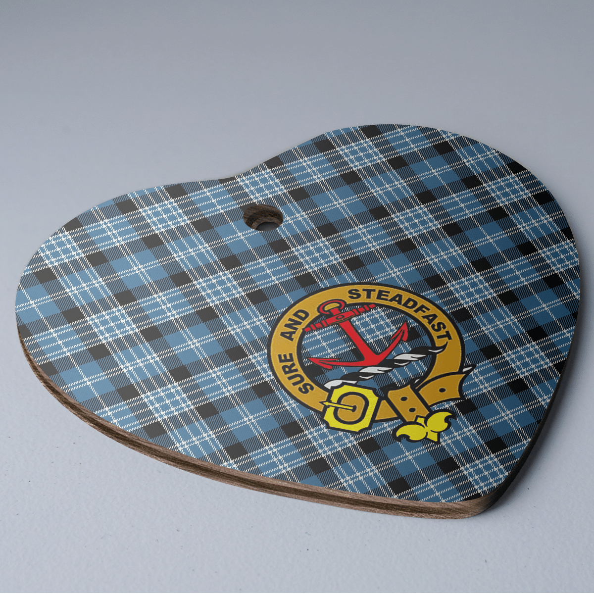 Clan Clark Ancient Tartan Crest Heart Ceramic Ornament YR29 Clark Ancient Tartan Tartan Christmas   