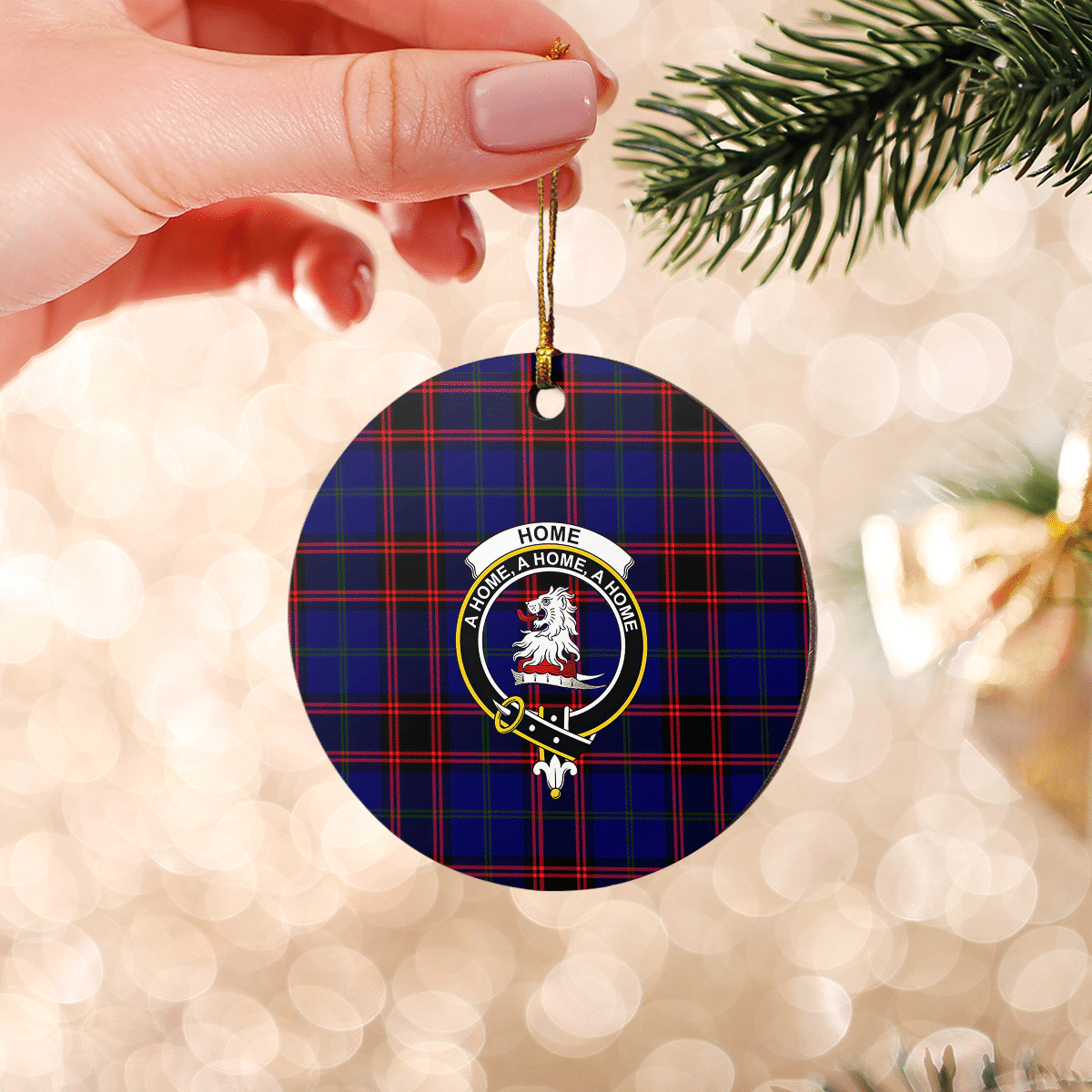 Clan Home Modern Tartan Crest Round Ceramic Ornament TK71 Home Modern Tartan Tartan Christmas   