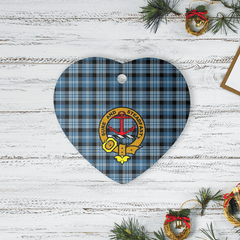 Clan Clark Ancient Tartan Crest Heart Ceramic Ornament YR29 Clark Ancient Tartan Tartan Christmas   