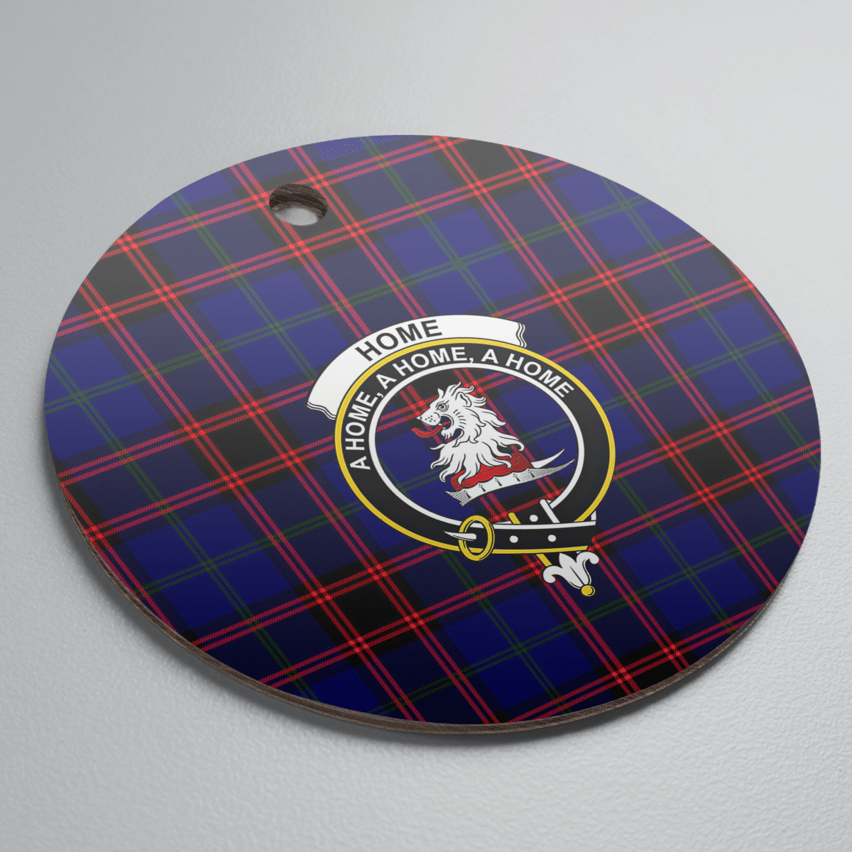 Clan Home Modern Tartan Crest Round Ceramic Ornament TK71 Home Modern Tartan Tartan Christmas   