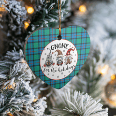 Clan Flower Of Scotland Tartan Tartan Crest Gnome Heart Ceramic Ornament EH62 Flower Of Scotland Tartan Tartan Christmas   